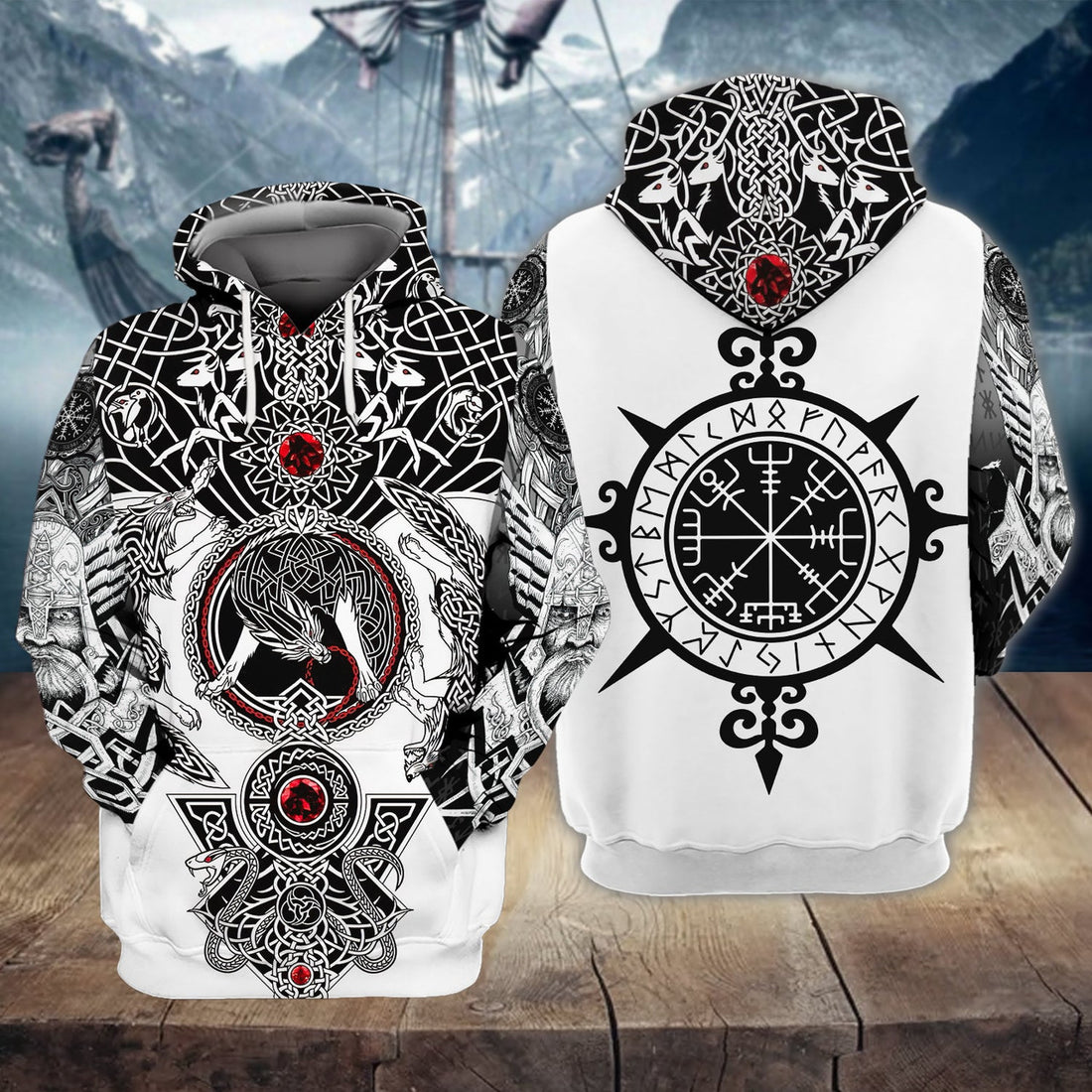 FUNSTUFFPRINT Viking Full Print Tad 03 3D Hoodie and Zip Hoodie