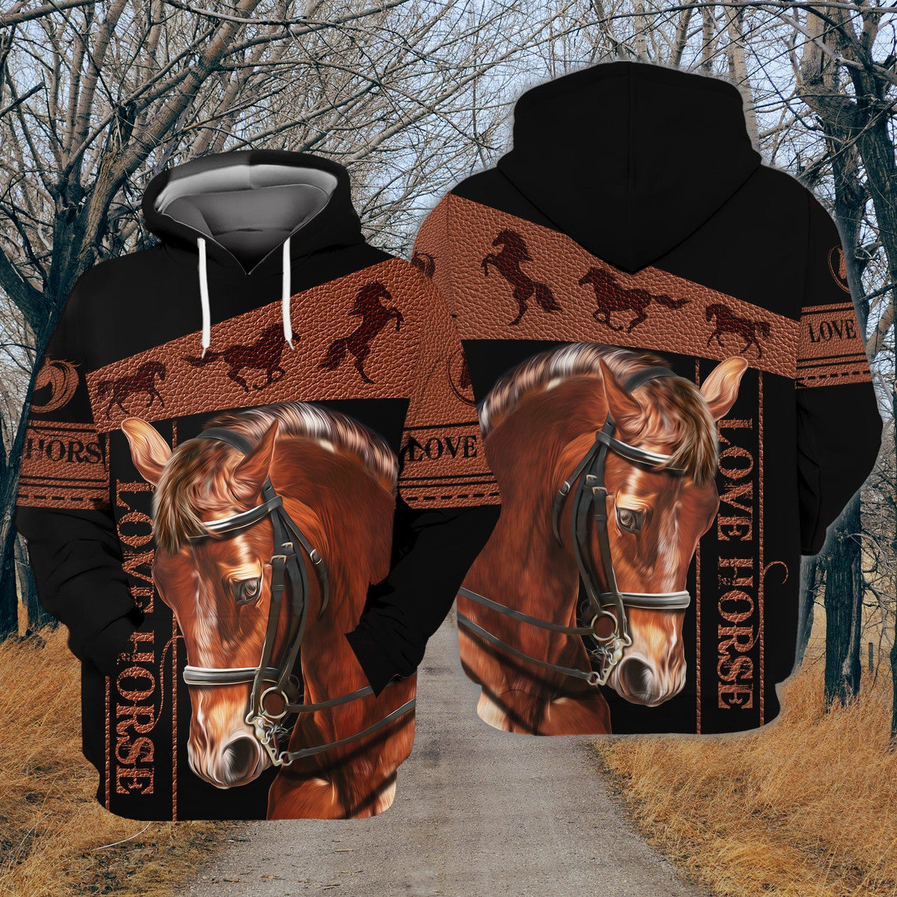 FUNSTUFFPRINT Love Horse 3D Hoodie and Zip Hoodie