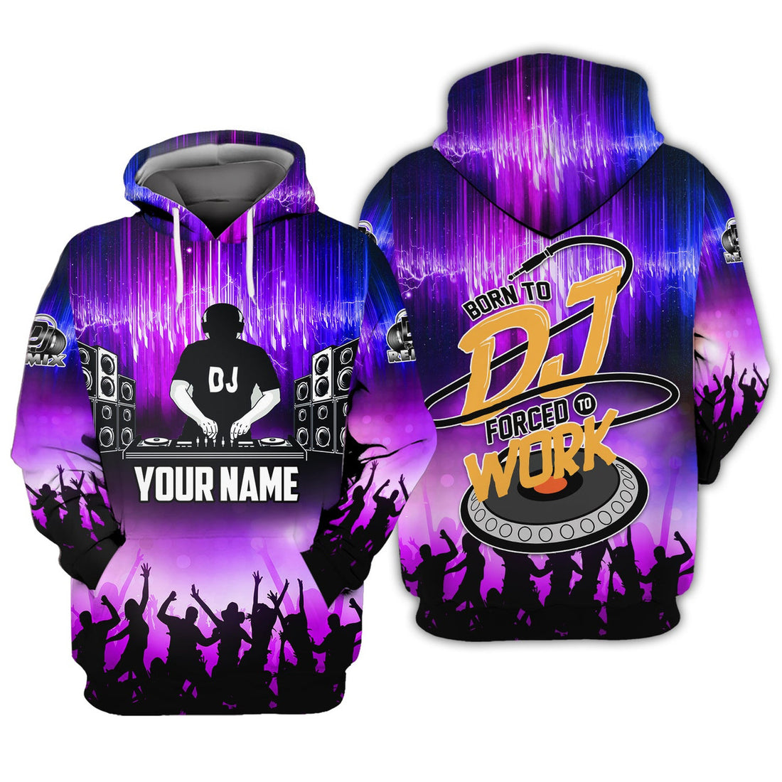FUNSTUFFPRINT Dj - Personalized Name 3D Hoodie and Zip Hoodie