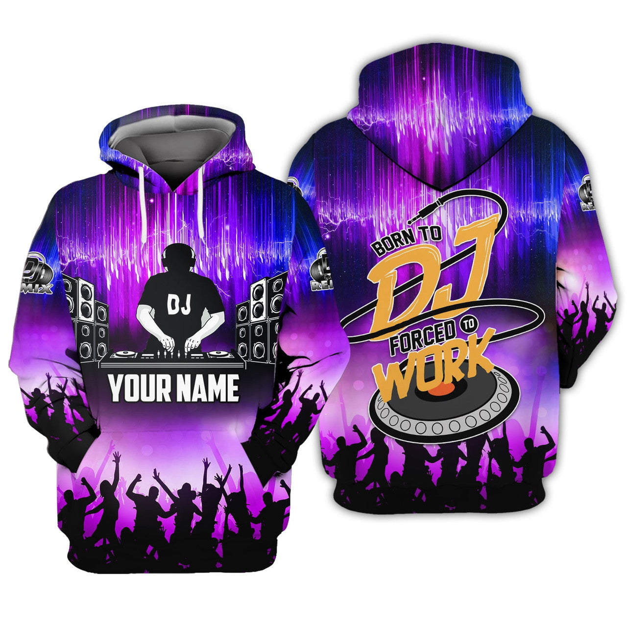 FUNSTUFFPRINT Dj - Personalized Name 3D Hoodie and Zip Hoodie
