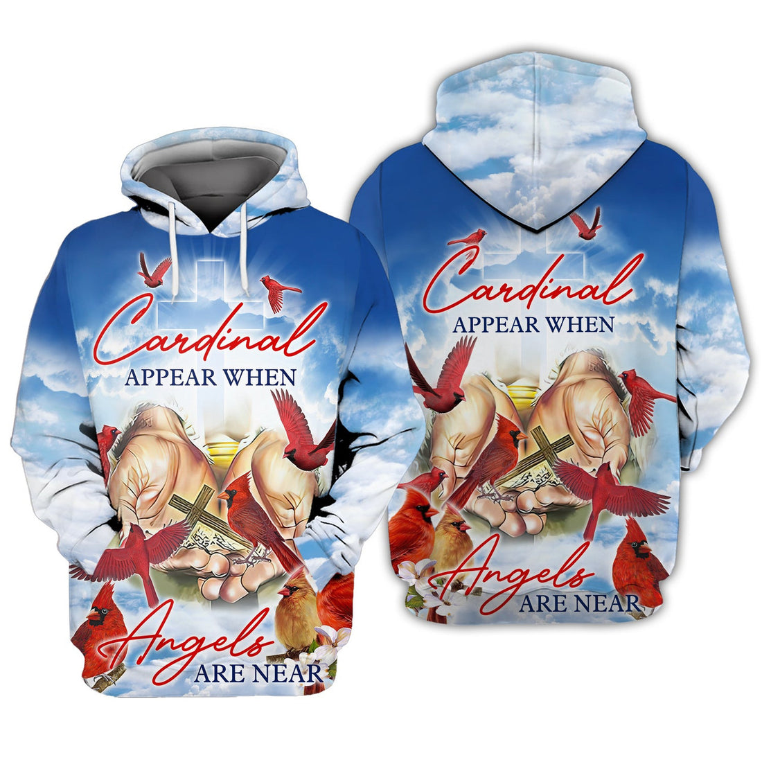 FUNSTUFFPRINT Cardinal Appear When Angels Are Near 3D Hoodie and Zip Hoodie