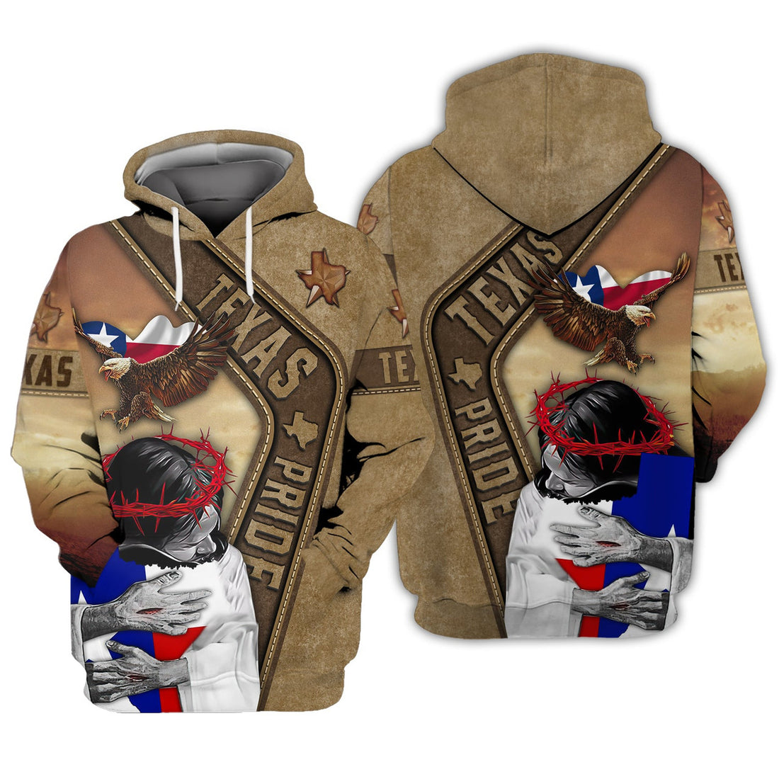 FUNSTUFFPRINT Texas Pride 3D Hoodie and Zip Hoodie
