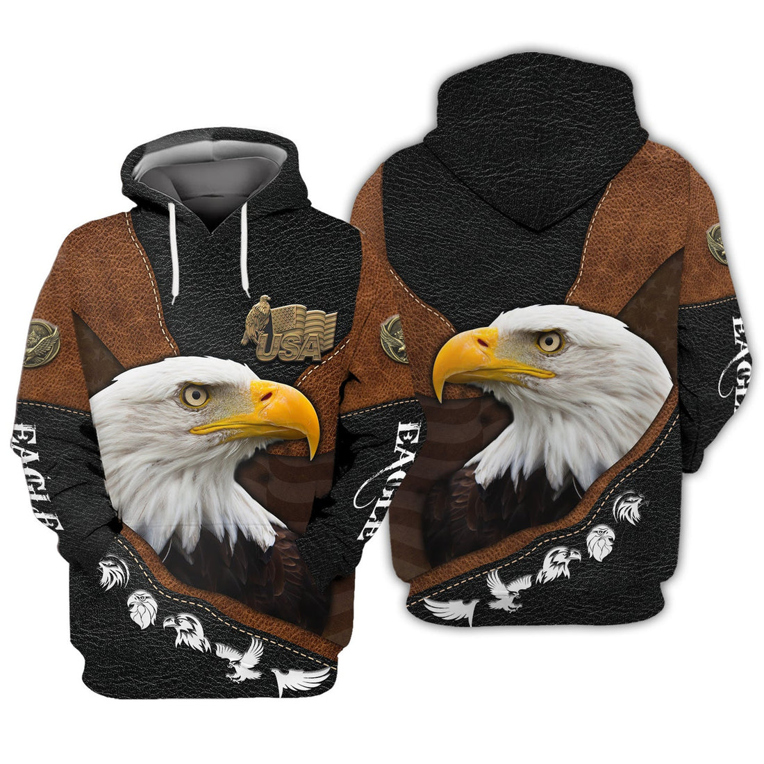 FUNSTUFFPRINT Usa, Eagle, American Pride 3D Hoodie and Zip Hoodie