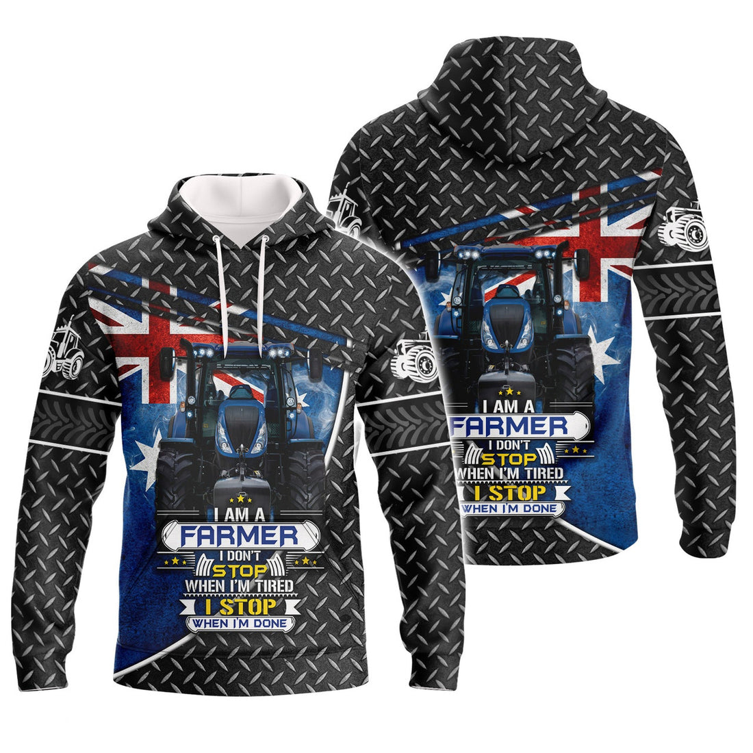 FUNSTUFFPRINT Australian Farmer 3D Hoodie and Zip Hoodie