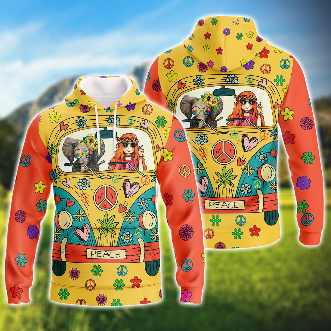 FUNSTUFFPRINT Lover Hippie 3D Hoodie and Zip Hoodie