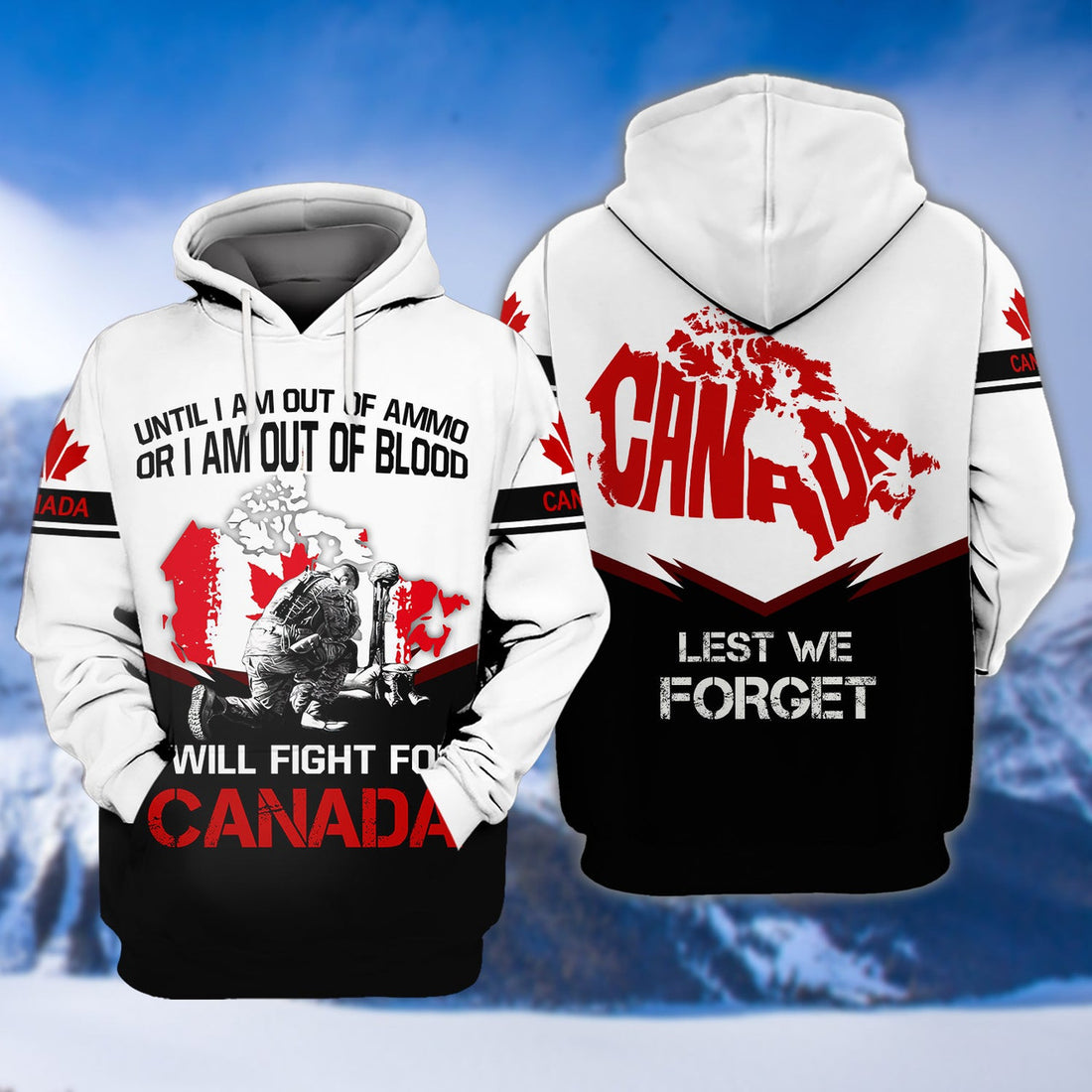 FUNSTUFFPRINT Lest We Forget Anzac Day Remembrance Soldier Design 3D Hoodie and Zip Hoodie
