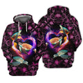 FUNSTUFFPRINT Pink Turtle 3D Hoodie and Zip Hoodie