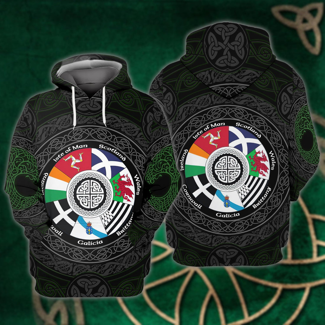 FUNSTUFFPRINT The Celtic Nations 3D Hoodie and Zip Hoodie