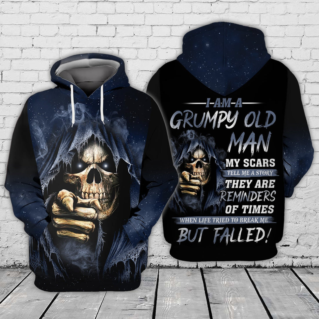 FUNSTUFFPRINT Grumpy Old Man 3D Hoodie and Zip Hoodie