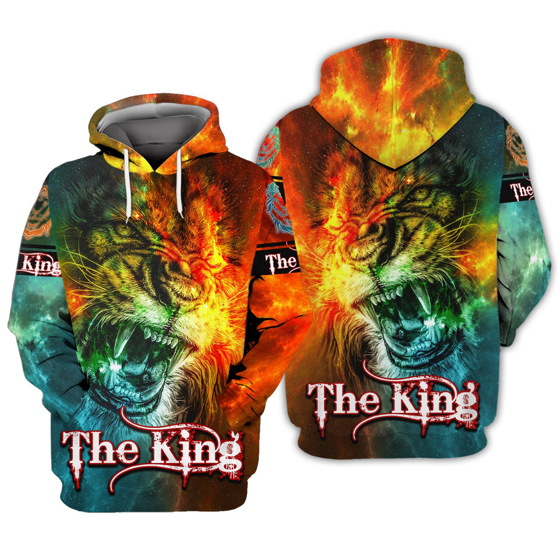 FUNSTUFFPRINT The King Lion - 3D Full Print 3D Hoodie and Zip Hoodie