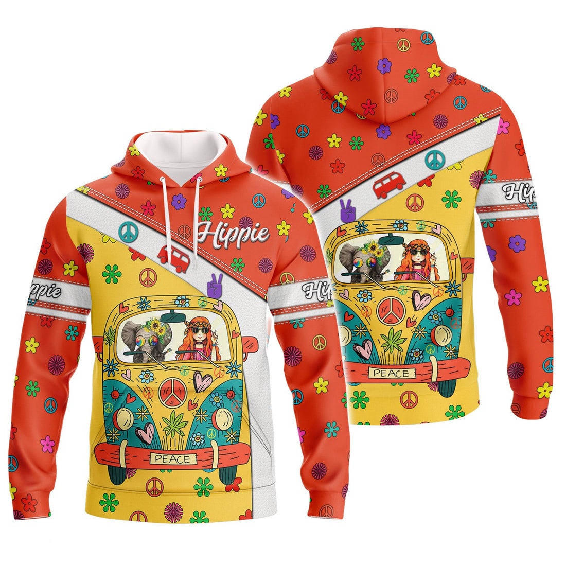 FUNSTUFFPRINT Lover Hippie- 3D Full Print 3D Hoodie and Zip Hoodie