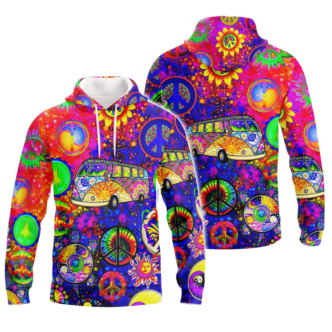 FUNSTUFFPRINT Lover Hippie-Full Print 3D Hoodie and Zip Hoodie