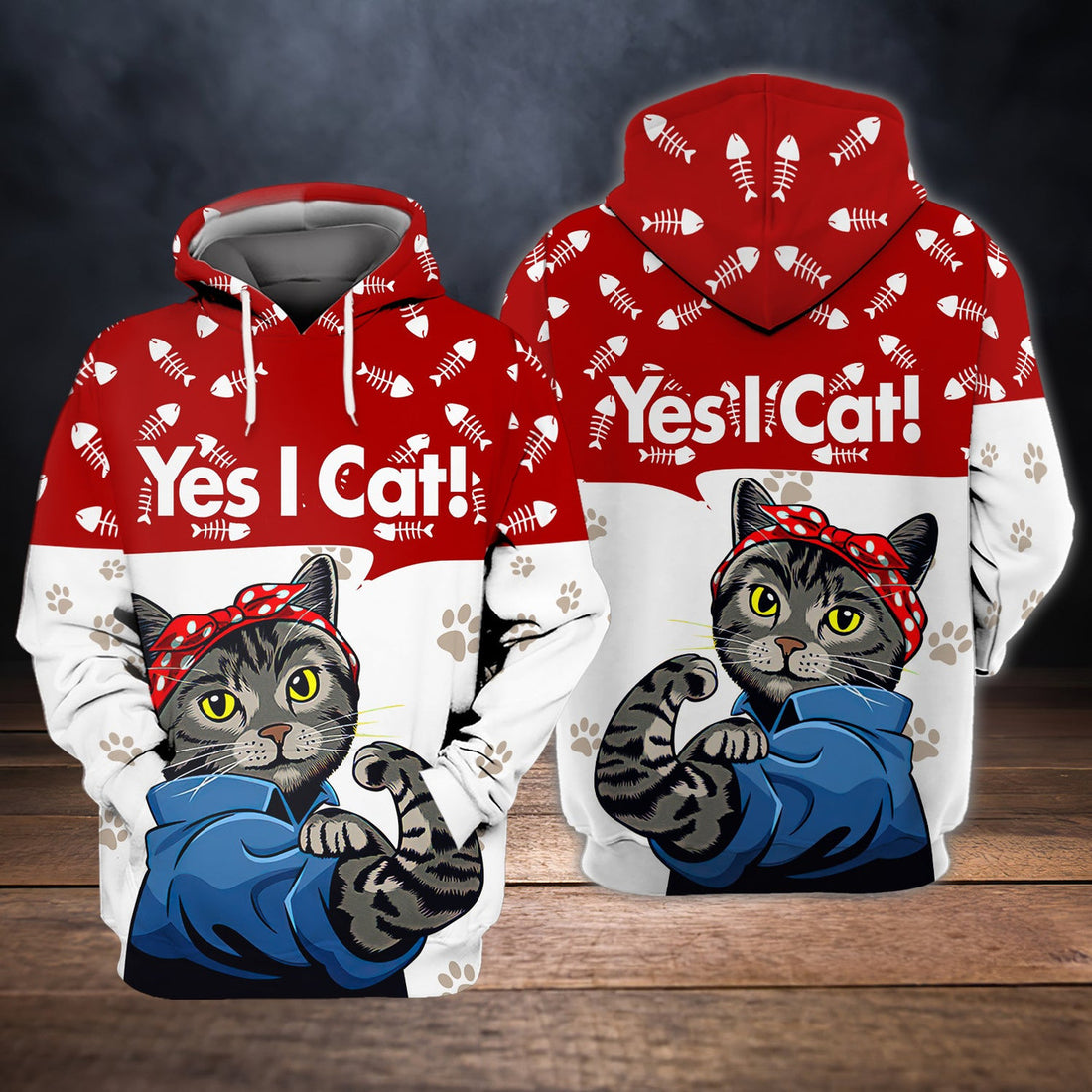 FUNSTUFFPRINT Yes I Cat - 3D Full Print 3D Hoodie and Zip Hoodie