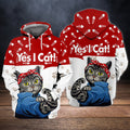 FUNSTUFFPRINT Yes I Cat - 3D Full Print 3D Hoodie and Zip Hoodie