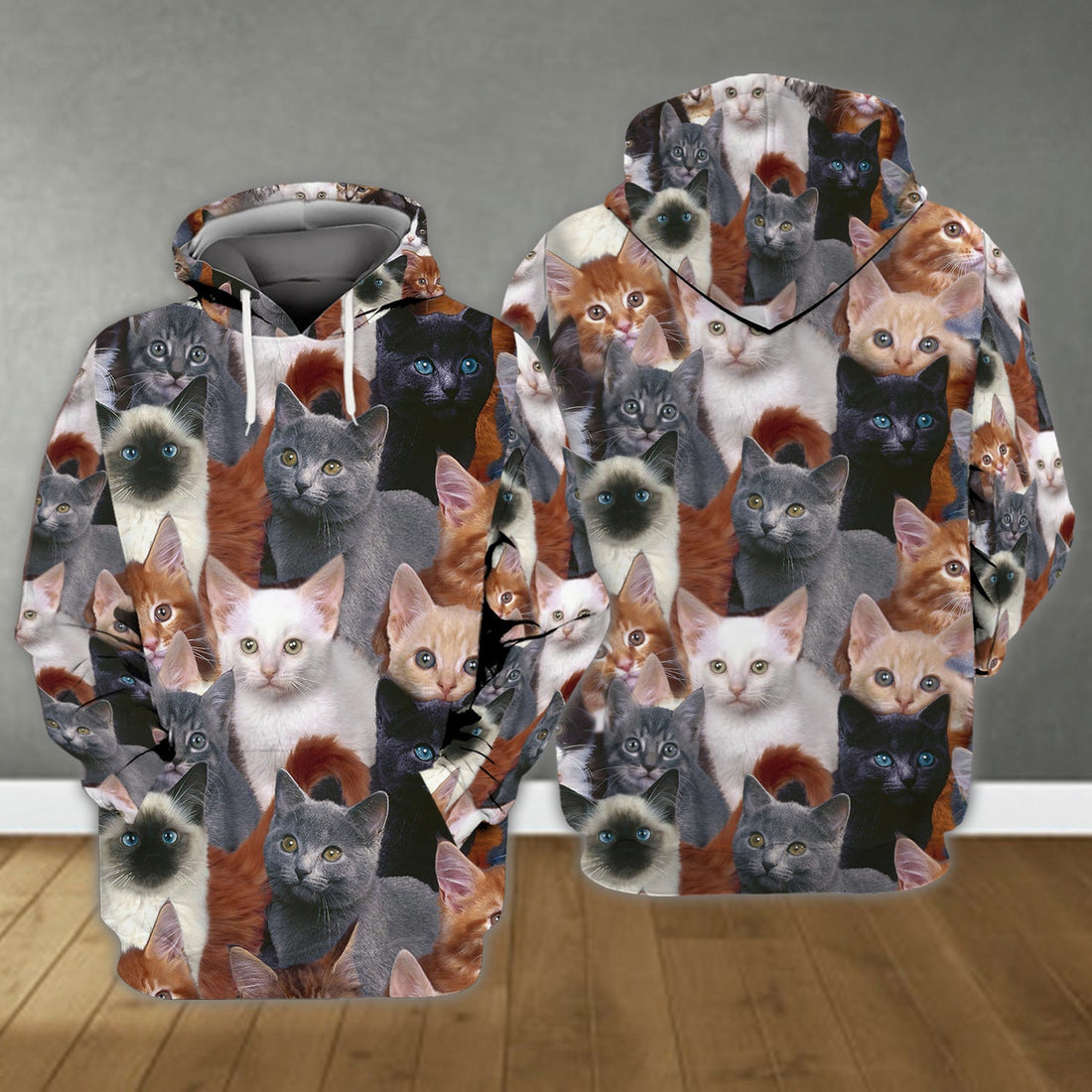 FUNSTUFFPRINT Cat Full 3D Full Print Shirts Cats Shirts 3D Hoodie and Zip Hoodie