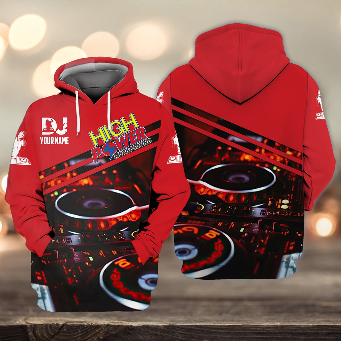 FUNSTUFFPRINT High Power Mobile Sound Custom Name 3D Hoodie and Zip Hoodie