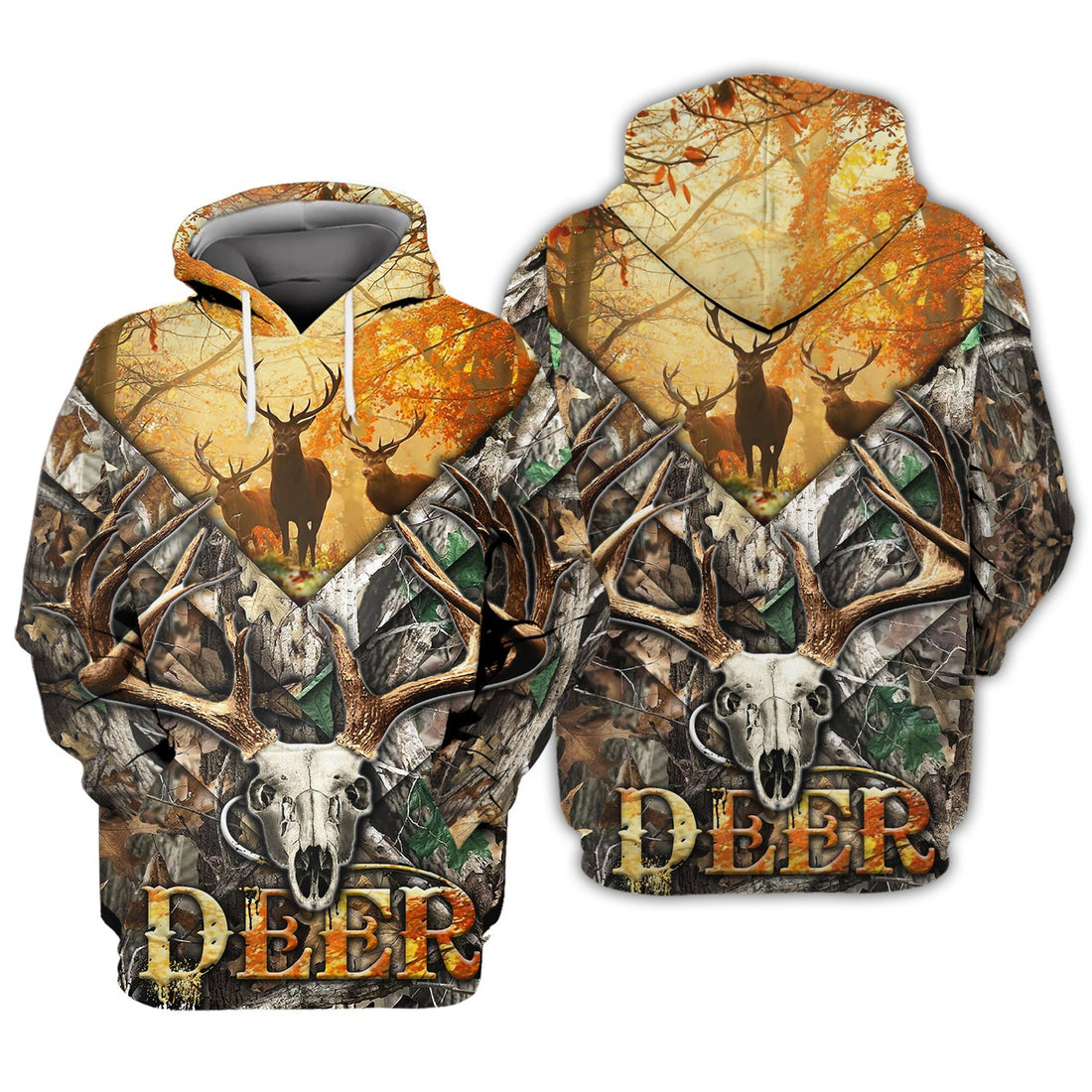 FUNSTUFFPRINT Deer Hunting 3D Hoodie and Zip Hoodie