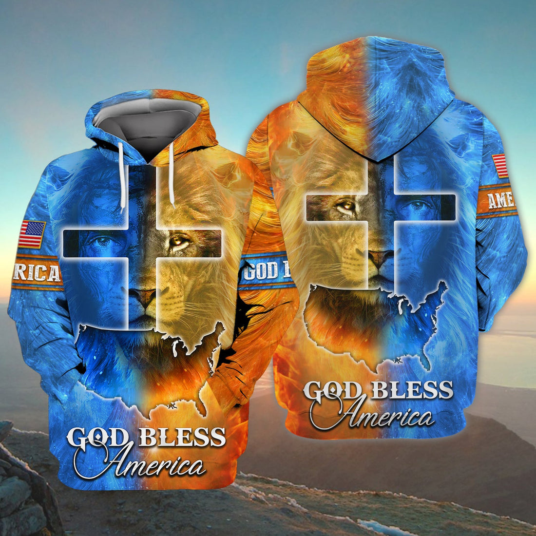 FUNSTUFFPRINT God Bless America 3D Hoodie and Zip Hoodie