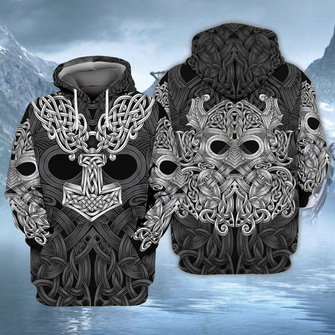 FUNSTUFFPRINT Viking Full Print Tad 01 3D Hoodie and Zip Hoodie