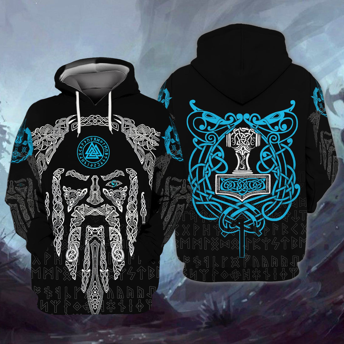 FUNSTUFFPRINT Viking Full Print Tad 3D Hoodie and Zip Hoodie