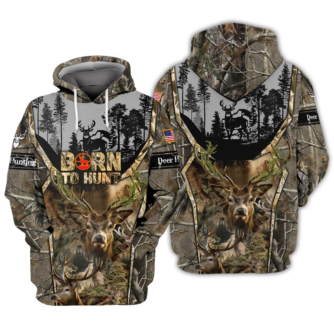 FUNSTUFFPRINT Dear Hunting 02 3D Hoodie and Zip Hoodie