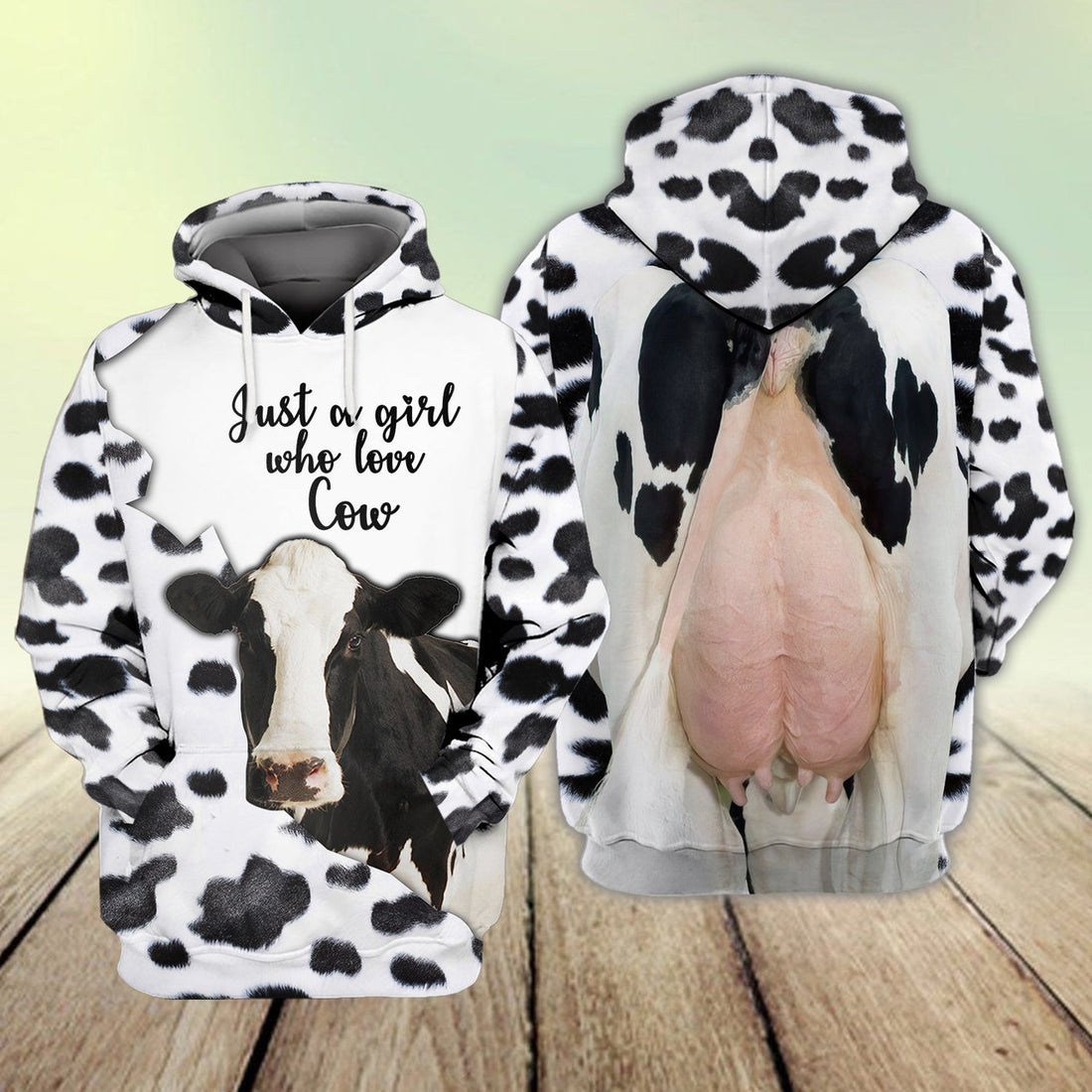 FUNSTUFFPRINT Cow - Full Print 01 3D Hoodie and Zip Hoodie