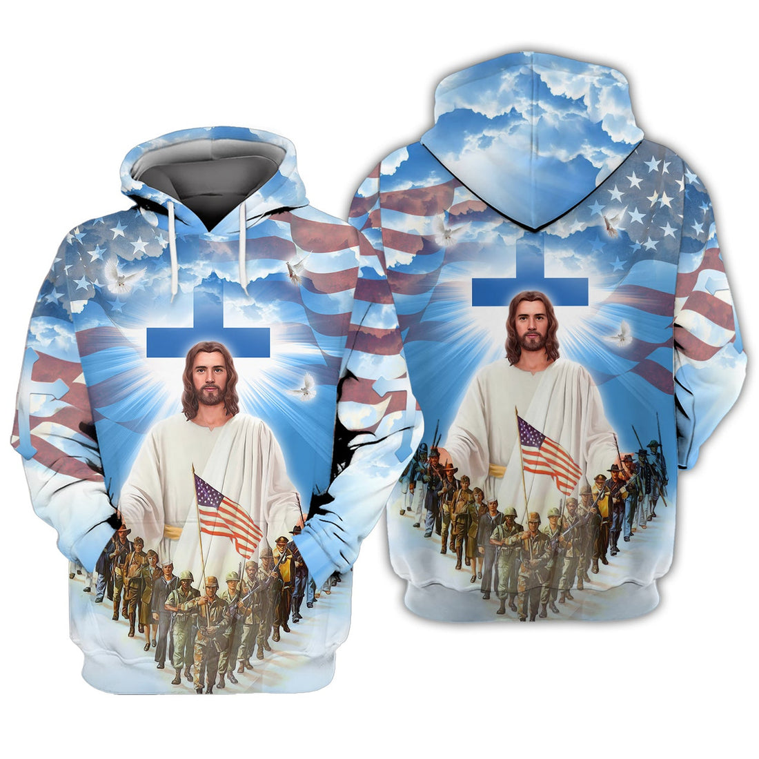 FUNSTUFFPRINT Veteran God - 3D Full Print 3D Hoodie and Zip Hoodie