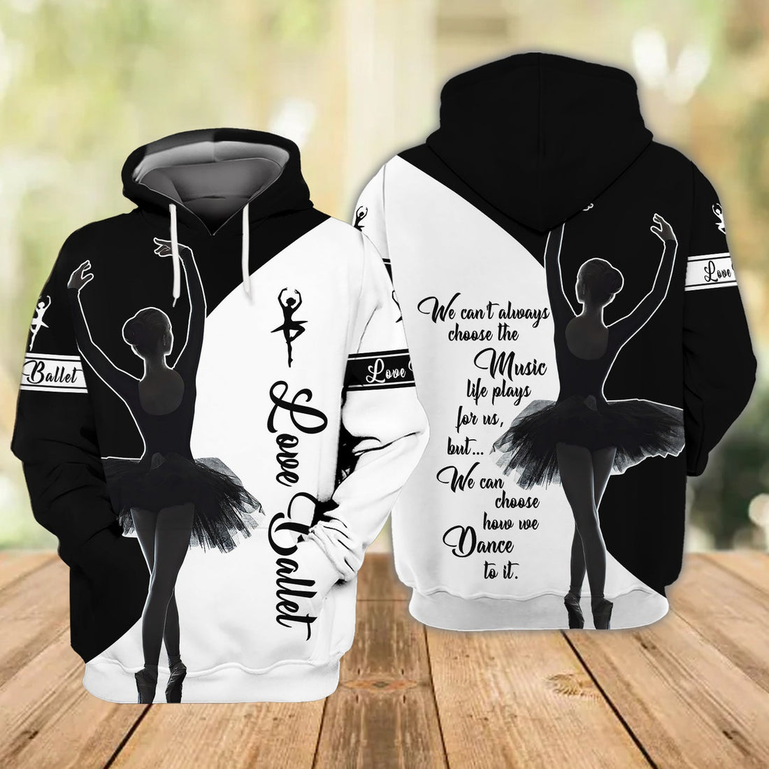 FUNSTUFFPRINT Ballet Dancer - Personalized Name 3D Hoodie and Zip Hoodie
