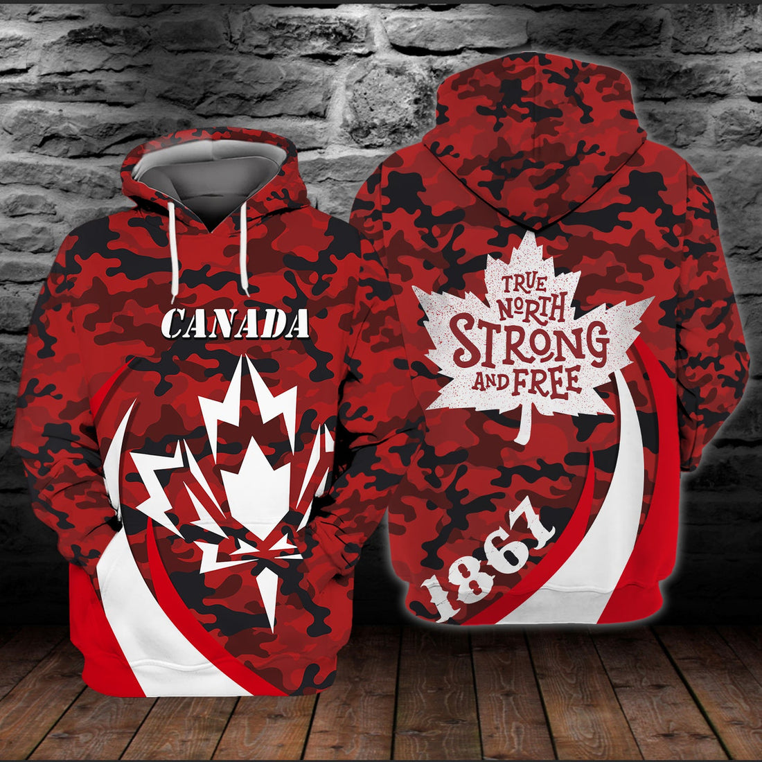 FUNSTUFFPRINT Canada Day Full Print 3D Hoodie and Zip Hoodie