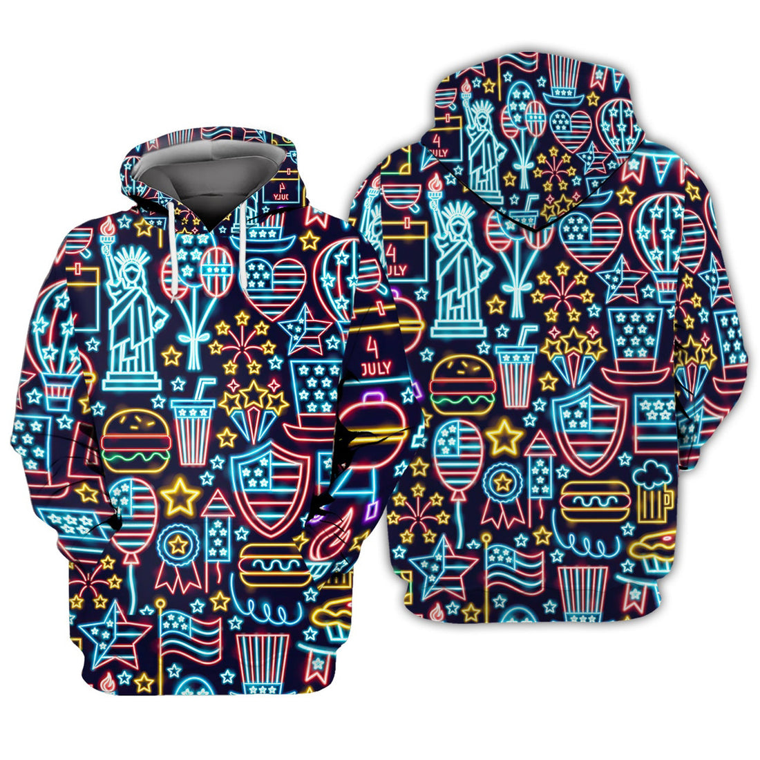 FUNSTUFFPRINT Independence Day Light 3D Hoodie and Zip Hoodie