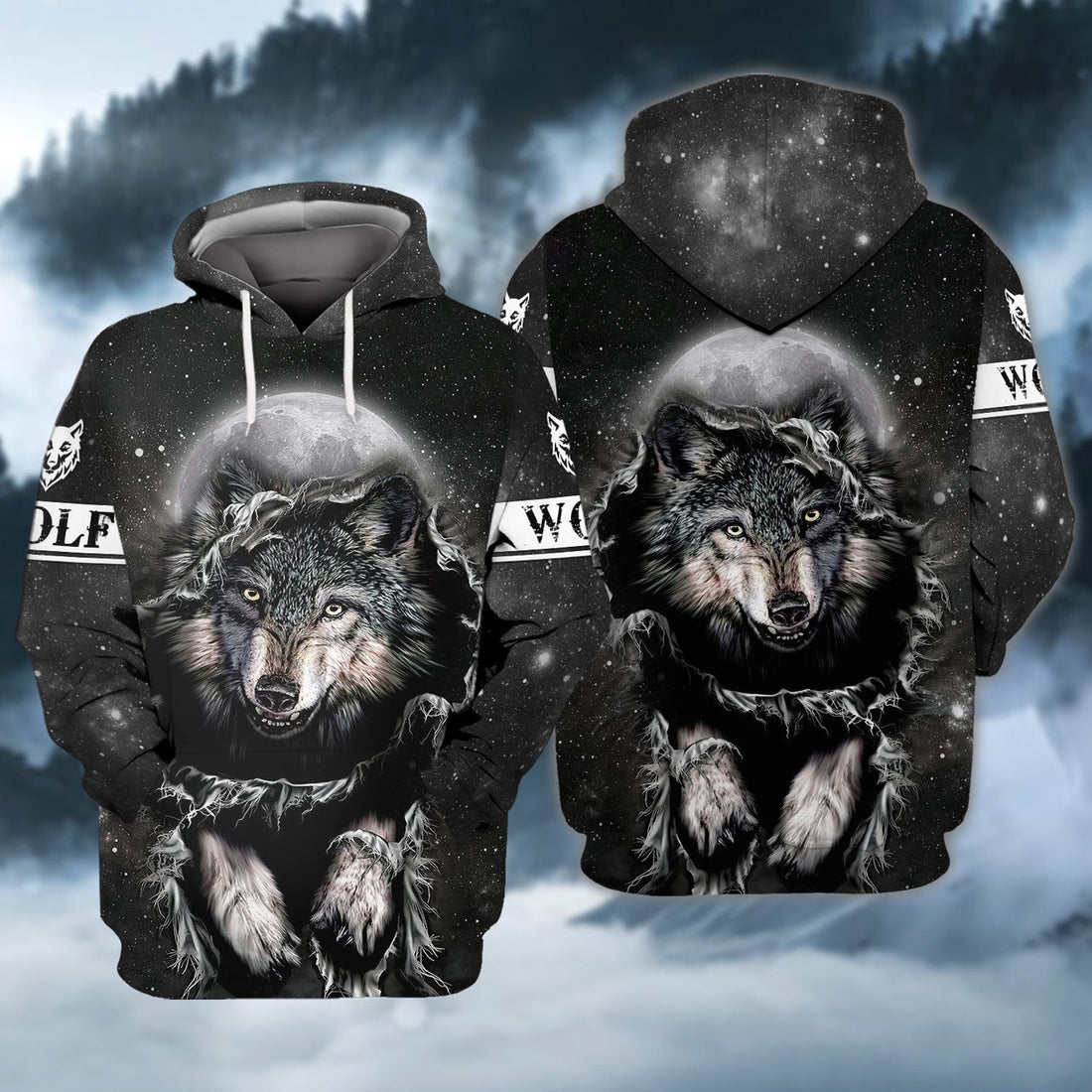 FUNSTUFFPRINT Full Print Wolf 3D Hoodie and Zip Hoodie