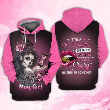 FUNSTUFFPRINT May Girl (Pink) - 3D Full Print 3D Hoodie and Zip Hoodie
