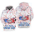 FUNSTUFFPRINT Independence Day Is Coming Crochet One Nation Under God 3D Hoodie and Zip Hoodie