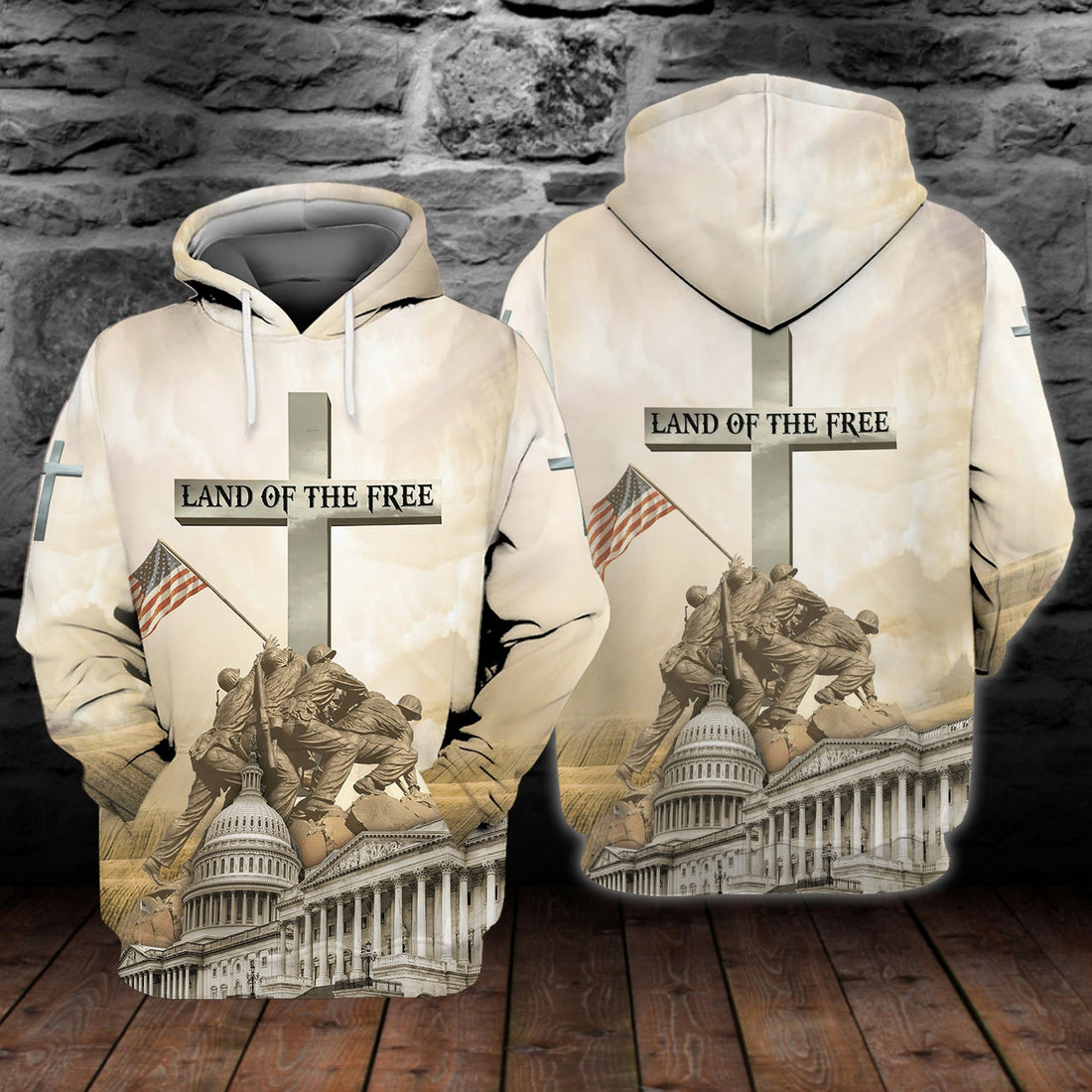 FUNSTUFFPRINT Land Of The Free 3D Hoodie and Zip Hoodie