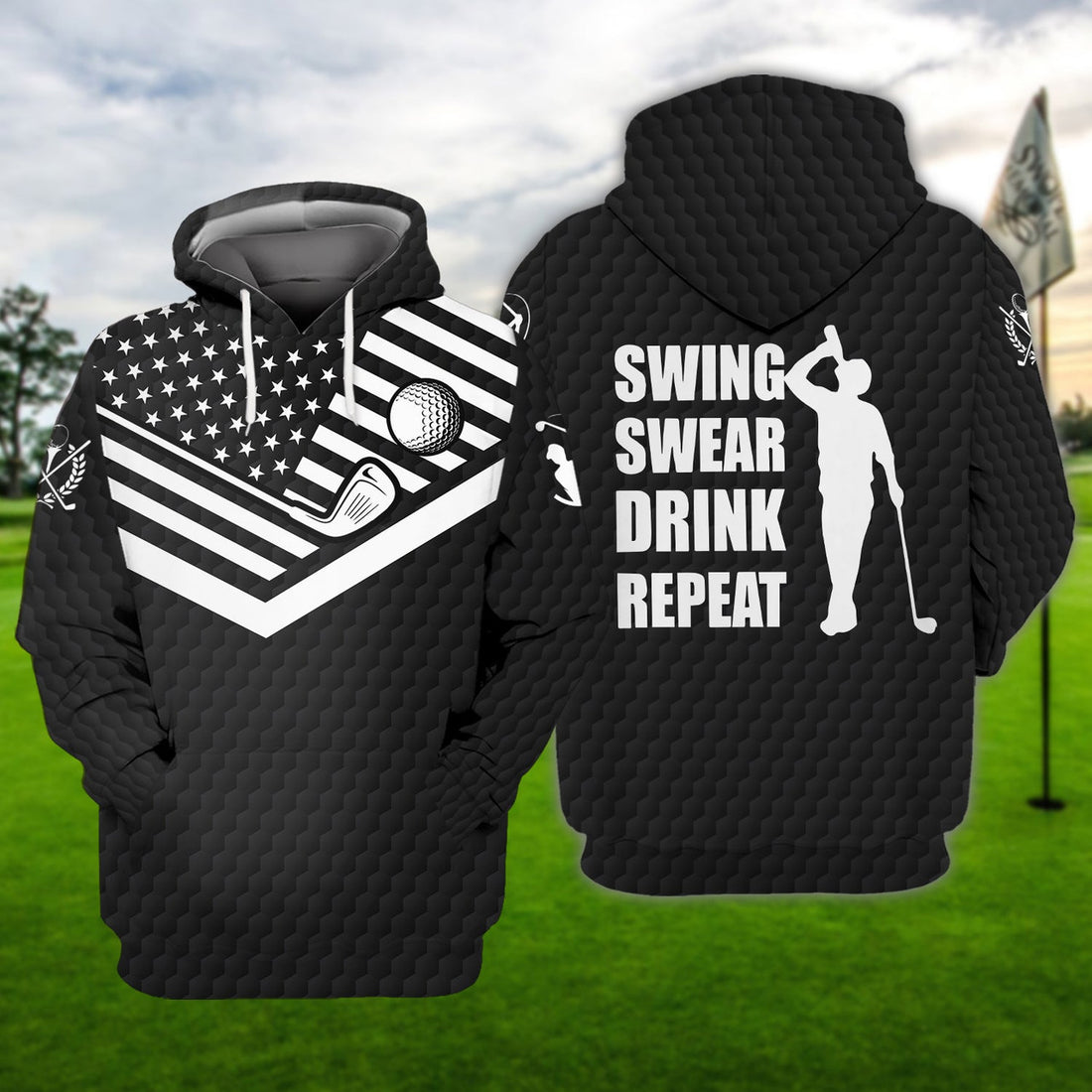 FUNSTUFFPRINT GOLF 3979 - 3D Full Print 3D Hoodie and Zip Hoodie