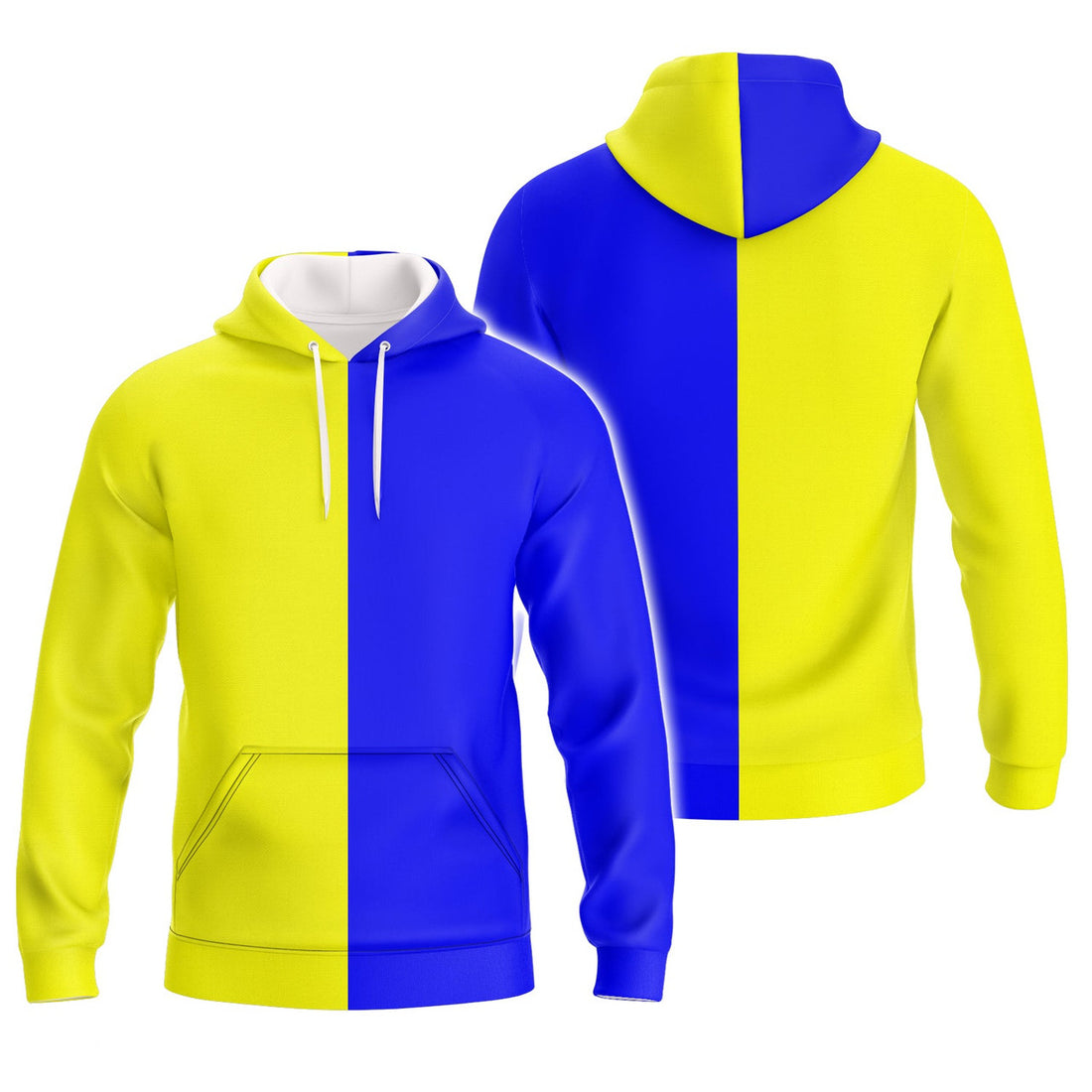 FUNSTUFFPRINT Yellow & Blue, 3D Full Print 3D Hoodie and Zip Hoodie