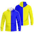 FUNSTUFFPRINT Yellow & Blue, 3D Full Print 3D Hoodie and Zip Hoodie