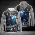 FUNSTUFFPRINT Welder Blue Graphic Design 3D Hoodie and Zip Hoodie