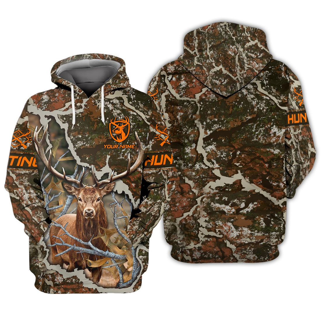 FUNSTUFFPRINT Hunting Personalized Name 3D Hoodie Deer Hunter Shirt 3D Hoodie and Zip Hoodie