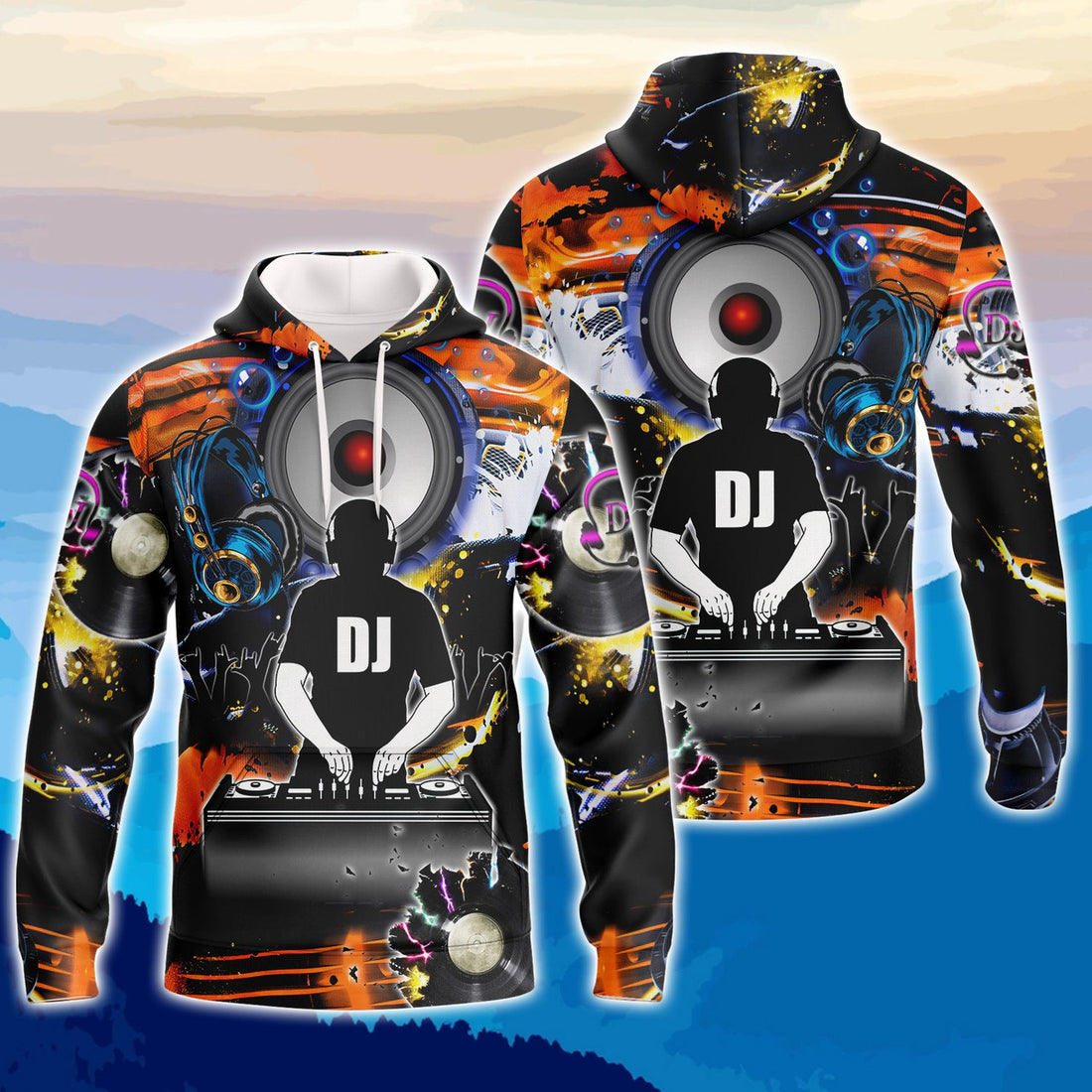 FUNSTUFFPRINT DJ Full Print 3D Hoodie and Zip Hoodie