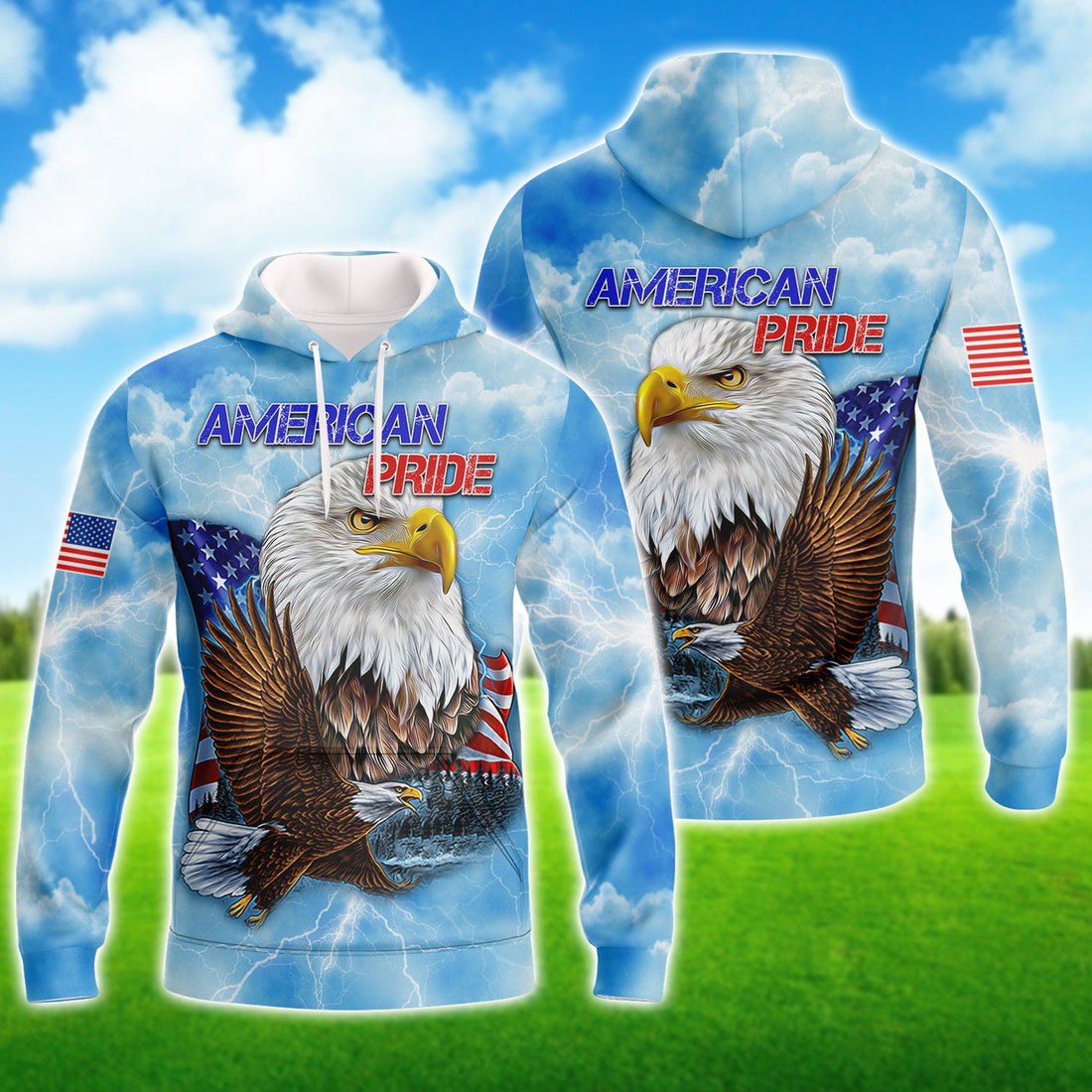 FUNSTUFFPRINT Independence American Full Print 3D Hoodie and Zip Hoodie