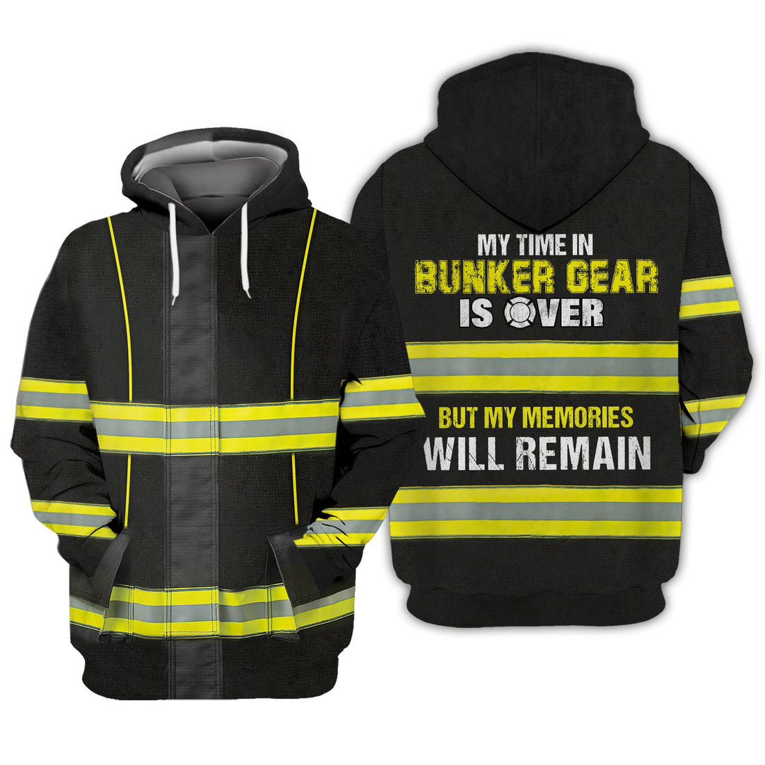 FUNSTUFFPRINT Firefighter -My Time In Benker Gear 3D Hoodie and Zip Hoodie