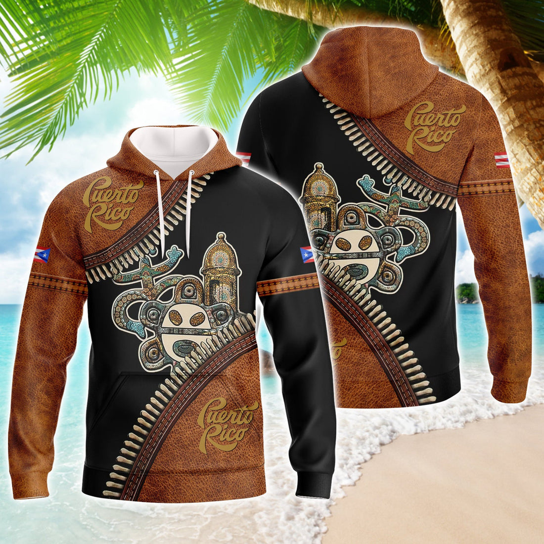 FUNSTUFFPRINT Puerto Rico 3D Hoodie and Zip Hoodie