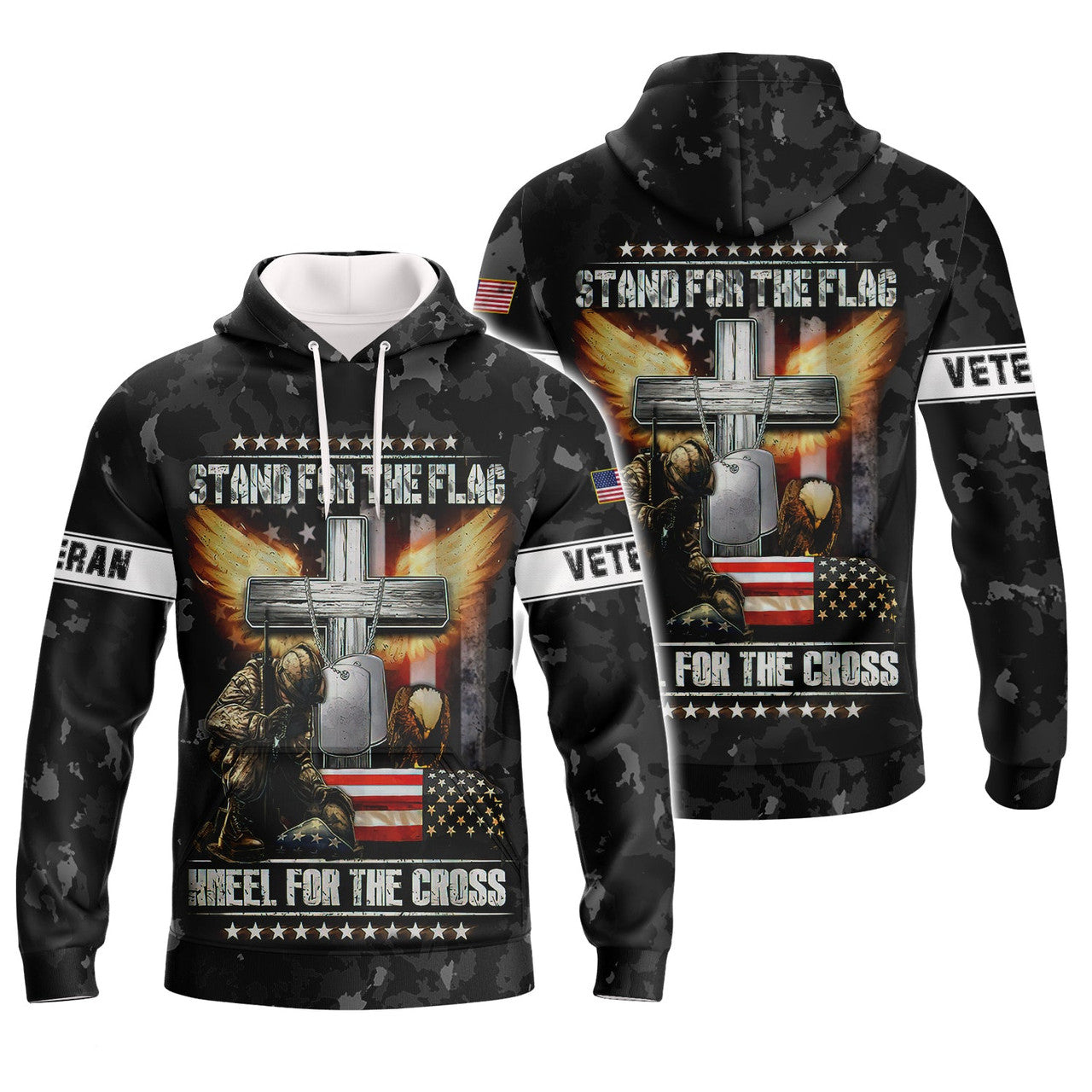 FUNSTUFFPRINT Veteran Stand For The Flag 3D Hoodie and Zip Hoodie
