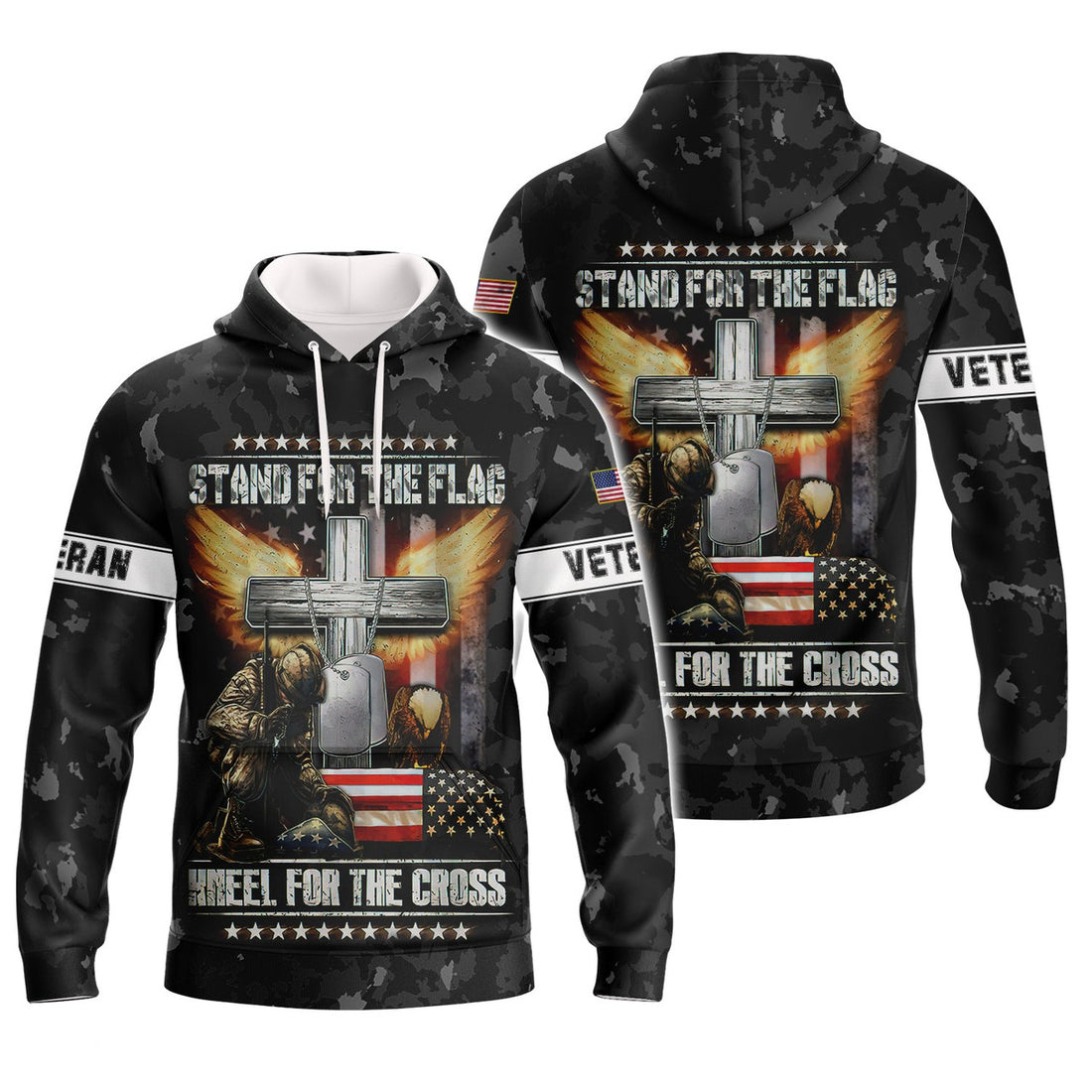 FUNSTUFFPRINT Veteran Stand For The Flag 3D Hoodie and Zip Hoodie