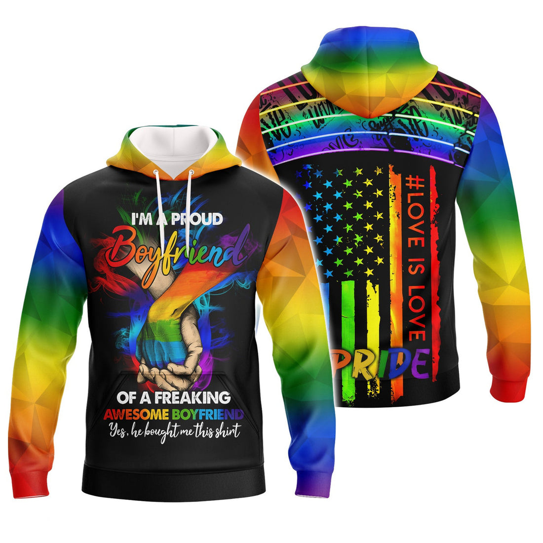 FUNSTUFFPRINT I'm A Proud Boyfriend 3D Hoodie and Zip Hoodie