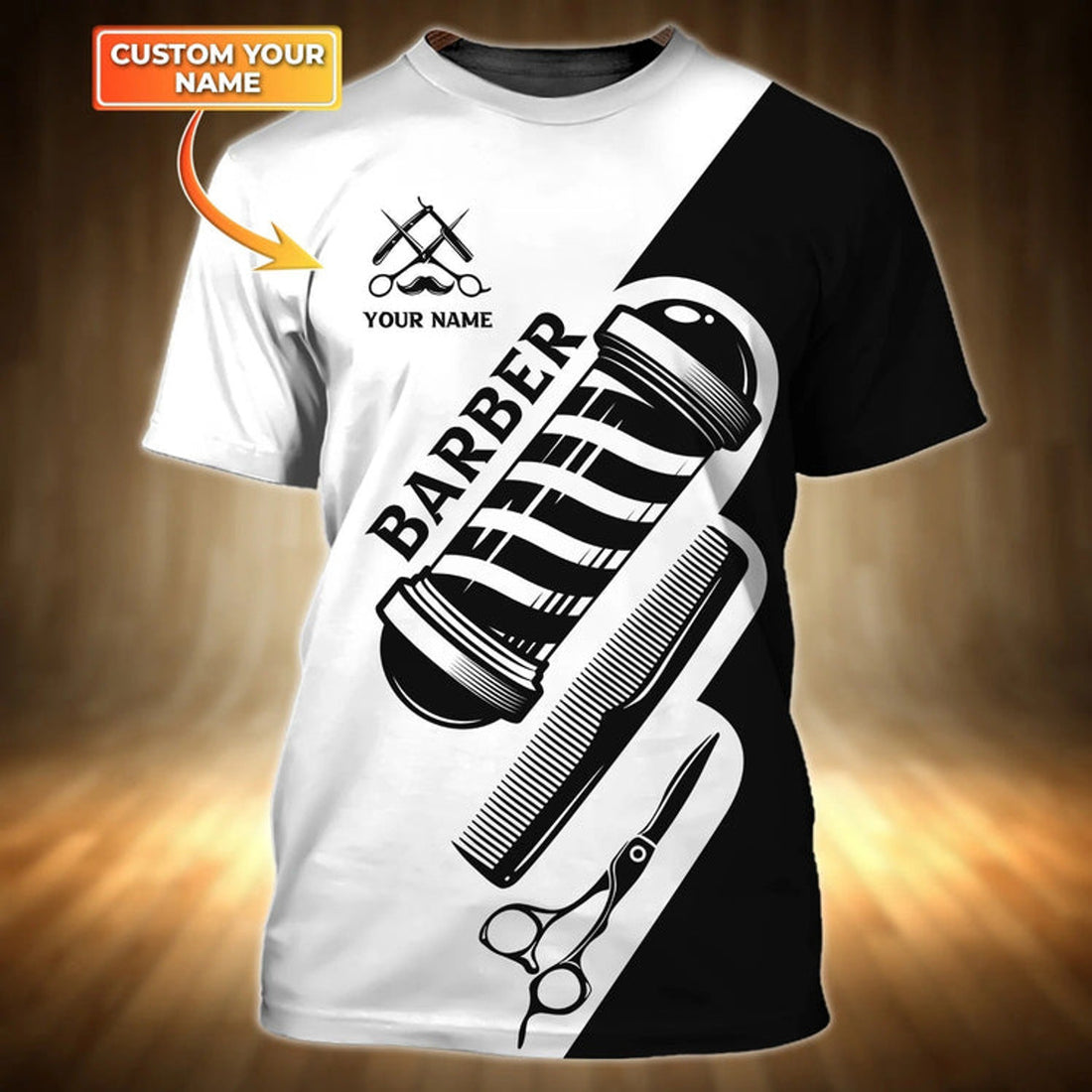 FUNSTUFFPRINT Customized Barber Shirt Men Women, New Barber Gifts, 3D All Printed Barber T-Shirts 3D T-shirt