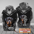 FUNSTUFFPRINT Rottweiler- Personalized Name 3D Hoodie and Zip Hoodie