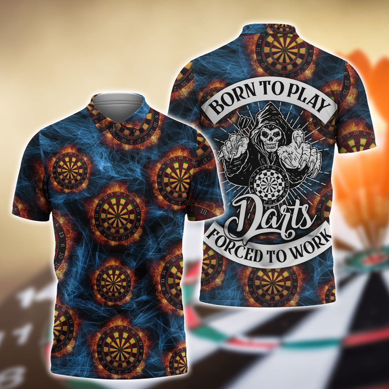 FUNSTUFFPRINT Darts 3D All Over Print Polo Shirt Size S-5XL