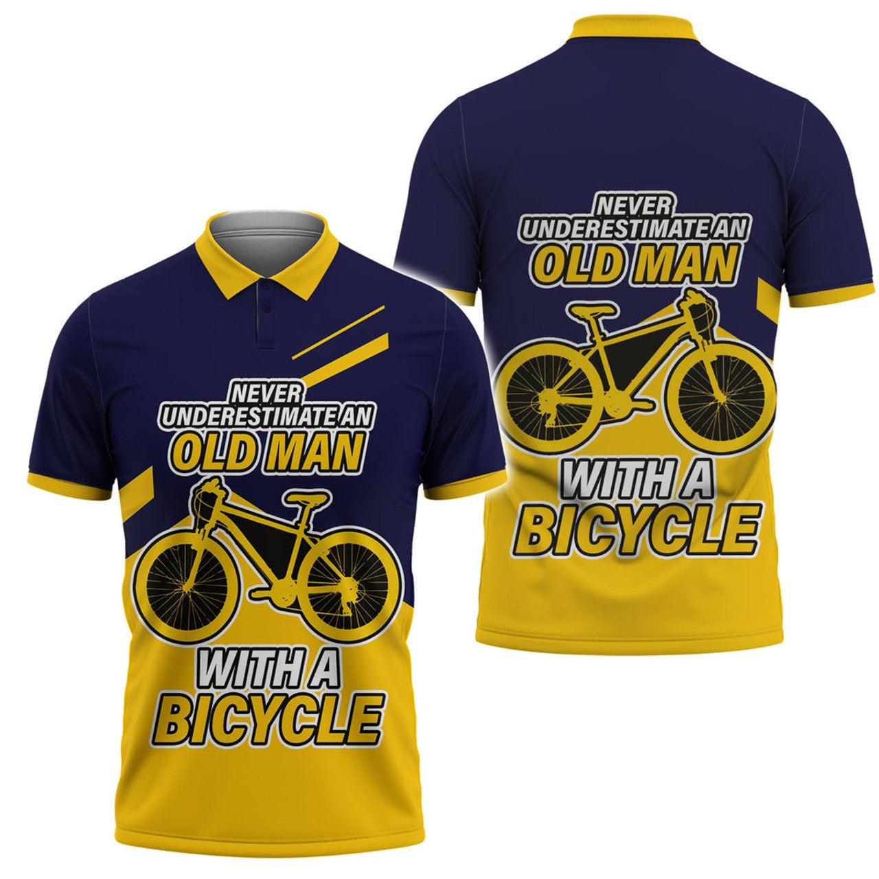 Never Underestimate An Old Man Polo Shirt Cycling Polo Shirt